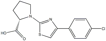 1-[4-(4-chlorophenyl)-1,3-thiazol-2-yl]proline Struktur