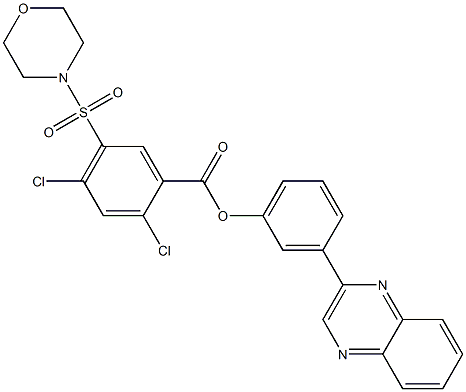 3-(2-quinoxalinyl)phenyl 2,4-dichloro-5-(4-morpholinylsulfonyl)benzoate Struktur