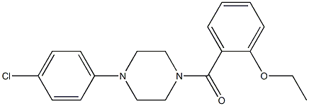 2-{[4-(4-chlorophenyl)-1-piperazinyl]carbonyl}phenyl ethyl ether Struktur