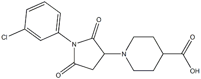 1-[1-(3-chlorophenyl)-2,5-dioxo-3-pyrrolidinyl]-4-piperidinecarboxylic acid Struktur