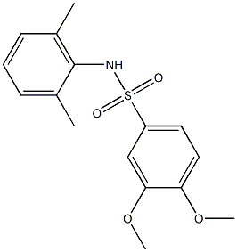 N-(2,6-dimethylphenyl)-3,4-dimethoxybenzenesulfonamide Struktur