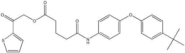 2-oxo-2-(2-thienyl)ethyl 5-[4-(4-tert-butylphenoxy)anilino]-5-oxopentanoate Struktur