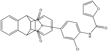 N-[2-chloro-4-(16,18-dioxo-17-azapentacyclo[6.6.5.0~2,7~.0~9,14~.0~15,19~]nonadeca-2,4,6,9,11,13-hexaen-17-yl)phenyl]-2-furamide Struktur