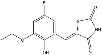 5-(5-bromo-3-ethoxy-2-hydroxybenzylidene)-1,3-thiazolidine-2,4-dione Struktur