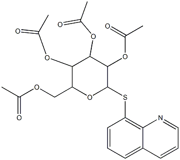 3,5-bis(acetyloxy)-2-[(acetyloxy)methyl]-6-(8-quinolinylsulfanyl)tetrahydro-2H-pyran-4-yl acetate Struktur