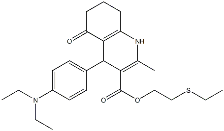 2-(ethylsulfanyl)ethyl 4-[4-(diethylamino)phenyl]-2-methyl-5-oxo-1,4,5,6,7,8-hexahydro-3-quinolinecarboxylate Struktur