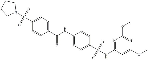 N-(4-{[(2,6-dimethoxy-4-pyrimidinyl)amino]sulfonyl}phenyl)-4-(1-pyrrolidinylsulfonyl)benzamide Struktur