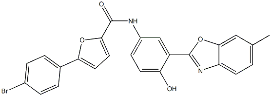 5-(4-bromophenyl)-N-[4-hydroxy-3-(6-methyl-1,3-benzoxazol-2-yl)phenyl]-2-furamide Struktur