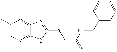 N-benzyl-2-[(5-methyl-1H-benzimidazol-2-yl)sulfanyl]acetamide Struktur