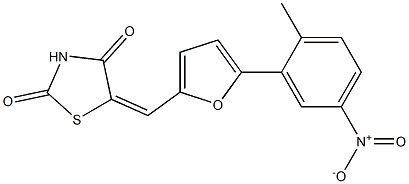 5-[(5-{5-nitro-2-methylphenyl}-2-furyl)methylene]-1,3-thiazolidine-2,4-dione Struktur