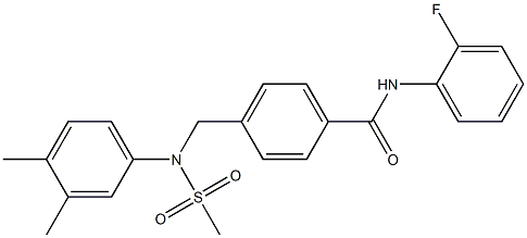 4-{[3,4-dimethyl(methylsulfonyl)anilino]methyl}-N-(2-fluorophenyl)benzamide Struktur