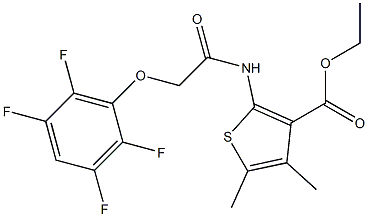 ethyl 4,5-dimethyl-2-{[(2,3,5,6-tetrafluorophenoxy)acetyl]amino}-3-thiophenecarboxylate Struktur