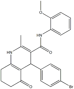 4-(4-bromophenyl)-N-(2-methoxyphenyl)-2-methyl-5-oxo-1,4,5,6,7,8-hexahydro-3-quinolinecarboxamide Struktur