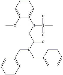 N,N-dibenzyl-2-[2-methoxy(methylsulfonyl)anilino]acetamide Struktur