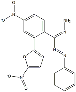 1-(4-nitro{5-nitro-2-furyl}benzohydrazonoyl)-2-phenyldiazene Struktur