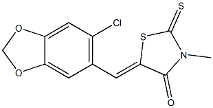 5-[(6-chloro-1,3-benzodioxol-5-yl)methylene]-3-methyl-2-thioxo-1,3-thiazolidin-4-one Struktur