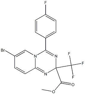 methyl 7-bromo-4-(4-fluorophenyl)-2-(trifluoromethyl)-2H-pyrido[1,2-a][1,3,5]triazine-2-carboxylate Struktur