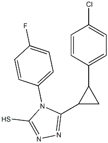 5-[2-(4-chlorophenyl)cyclopropyl]-4-(4-fluorophenyl)-4H-1,2,4-triazol-3-yl hydrosulfide Struktur