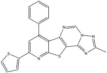 2-methyl-7-phenyl-9-(2-thienyl)pyrido[3',2':4,5]thieno[2,3-e][1,2,4]triazolo[1,5-c]pyrimidine Struktur