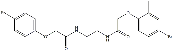 2-(4-bromo-2-methylphenoxy)-N-(2-{[2-(4-bromo-2-methylphenoxy)acetyl]amino}ethyl)acetamide Struktur