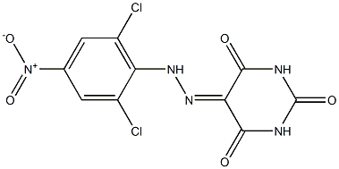 2,4,5,6(1H,3H)-pyrimidinetetrone 5-[N-(2,6-dichloro-4-nitrophenyl)hydrazone] Struktur