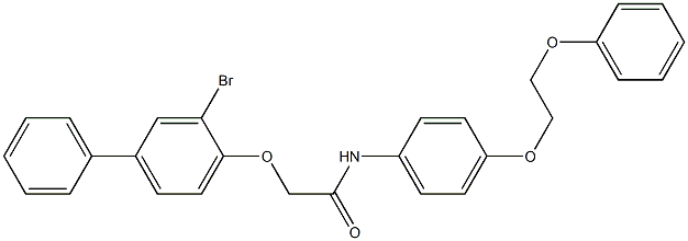 2-[(3-bromo[1,1'-biphenyl]-4-yl)oxy]-N-[4-(2-phenoxyethoxy)phenyl]acetamide Struktur