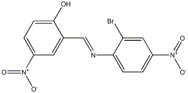 2-{[(2-bromo-4-nitrophenyl)imino]methyl}-4-nitrophenol Struktur