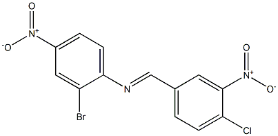 N-(2-bromo-4-nitrophenyl)-N-[(E)-(4-chloro-3-nitrophenyl)methylidene]amine Struktur