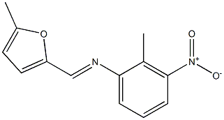 N-[(E)-(5-methyl-2-furyl)methylidene]-N-(2-methyl-3-nitrophenyl)amine Struktur