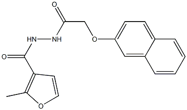 2-methyl-N'-[2-(2-naphthyloxy)acetyl]-3-furohydrazide Struktur