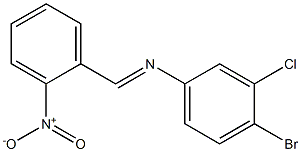 4-bromo-3-chloro-N-[(E)-(2-nitrophenyl)methylidene]aniline Struktur