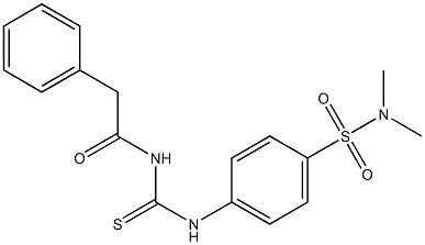 N,N-dimethyl-4-({[(2-phenylacetyl)amino]carbothioyl}amino)benzenesulfonamide Struktur