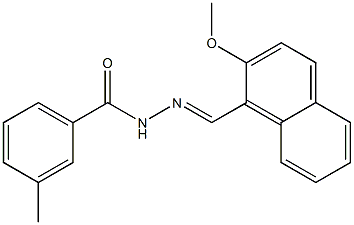 N'-[(E)-(2-methoxy-1-naphthyl)methylidene]-3-methylbenzohydrazide Struktur