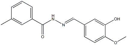 N'-[(E)-(3-hydroxy-4-methoxyphenyl)methylidene]-3-methylbenzohydrazide Struktur