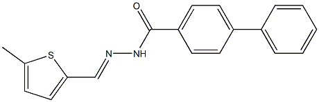 N'-[(E)-(5-methyl-2-thienyl)methylidene][1,1'-biphenyl]-4-carbohydrazide Struktur