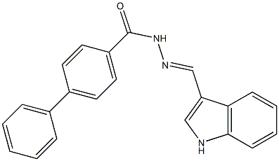 N'-[(E)-1H-indol-3-ylmethylidene][1,1'-biphenyl]-4-carbohydrazide Struktur