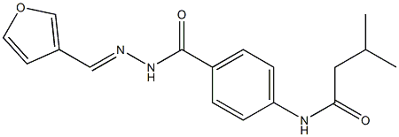 N-[4-({2-[(E)-3-furylmethylidene]hydrazino}carbonyl)phenyl]-3-methylbutanamide Struktur