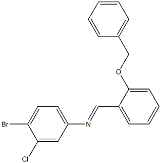 N-{(E)-[2-(benzyloxy)phenyl]methylidene}-N-(4-bromo-3-chlorophenyl)amine Struktur