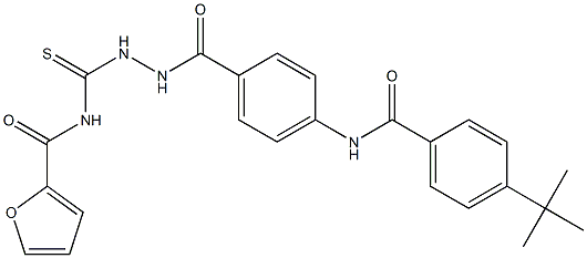 N-{[2-(4-{[4-(tert-butyl)benzoyl]amino}benzoyl)hydrazino]carbothioyl}-2-furamide Struktur