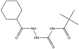 N-{[2-(cyclohexylcarbonyl)hydrazino]carbothioyl}-2,2-dimethylpropanamide Struktur