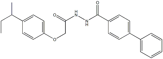 N'-{2-[4-(sec-butyl)phenoxy]acetyl}[1,1'-biphenyl]-4-carbohydrazide Struktur