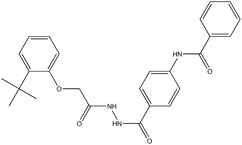 N-{4-[(2-{2-[2-(tert-butyl)phenoxy]acetyl}hydrazino)carbonyl]phenyl}benzamide Struktur