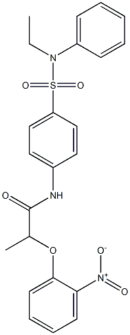 N-{4-[(ethylanilino)sulfonyl]phenyl}-2-(2-nitrophenoxy)propanamide Struktur