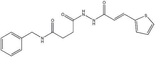 N-benzyl-4-oxo-4-{2-[(E)-3-(2-thienyl)-2-propenoyl]hydrazino}butanamide Struktur