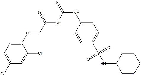 N-cyclohexyl-4-[({[2-(2,4-dichlorophenoxy)acetyl]amino}carbothioyl)amino]benzenesulfonamide Struktur