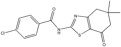 4-chloro-N-(5,5-dimethyl-7-oxo-4,5,6,7-tetrahydro-1,3-benzothiazol-2-yl)benzenecarboxamide Struktur