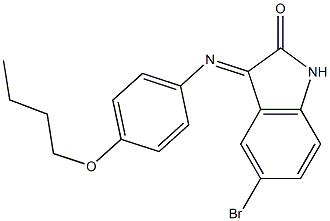 5-bromo-3-[(4-butoxyphenyl)imino]-1H-indol-2-one Struktur