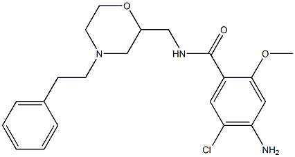 4-Amino-5-chloro-2-methoxy-N-[[4-(2-phenylethyl)-2-morpholinyl]methyl]benzamide Struktur