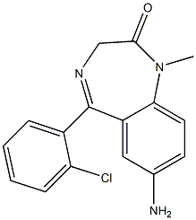 7-Amino-5-(2-chlorophenyl)-1,3-dihydro-1-methyl-2H-1,4-benzodiazepin-2-one Struktur