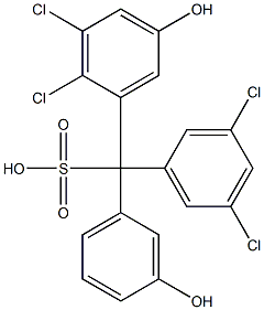 (3,5-Dichlorophenyl)(2,3-dichloro-5-hydroxyphenyl)(3-hydroxyphenyl)methanesulfonic acid Struktur